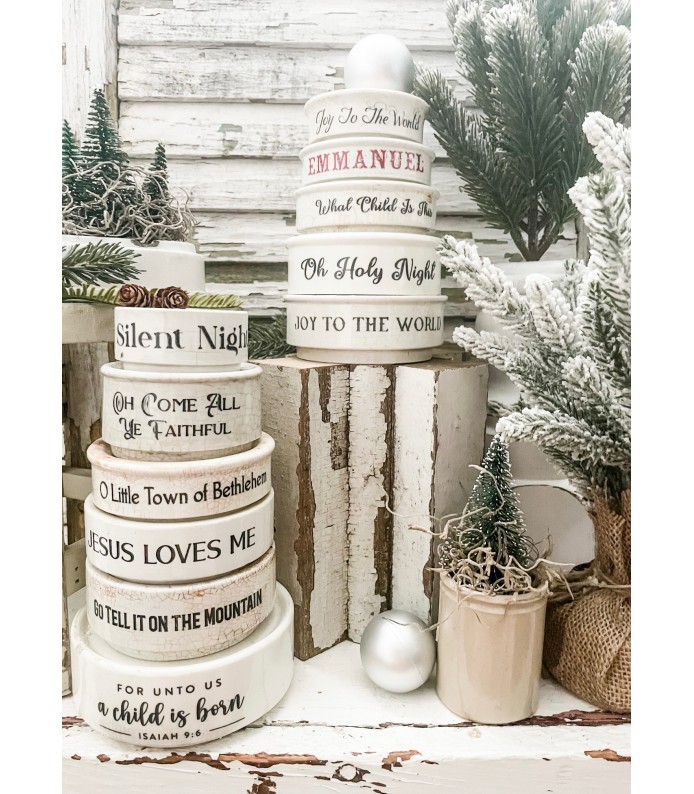 Antique English- Ironstone riser w/ Christmas Song/Hymn transfers- LTD 